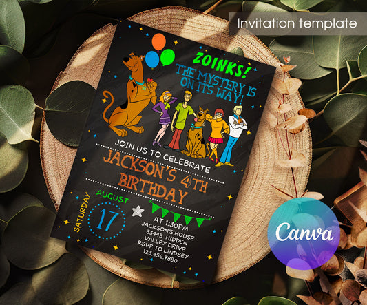 Scooby-Doo customizable invitation template | Share or Print | XK310