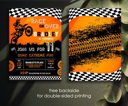 Motocross Extreme customizable invitation template | Share or Print | HV900