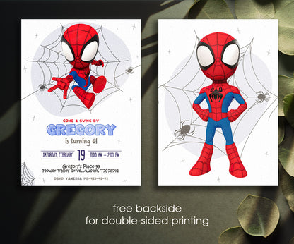 Spidey and His Amazing Friends customizable invitation template | Share or Print | boy | WM444