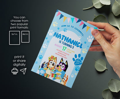 Bluey Bingo customizable invitation template | Share or Print | ZG762
