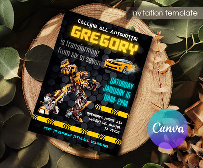 Transformers Rescue Bots customizable invitation template | Share or Print | boy | OB882