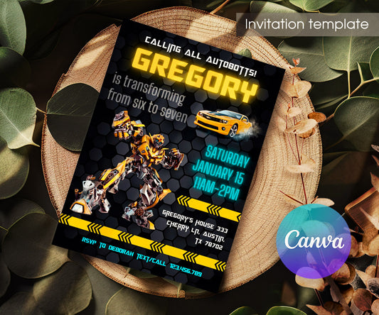 Transformers Rescue Bots customizable invitation template | Share or Print | boy | OB882