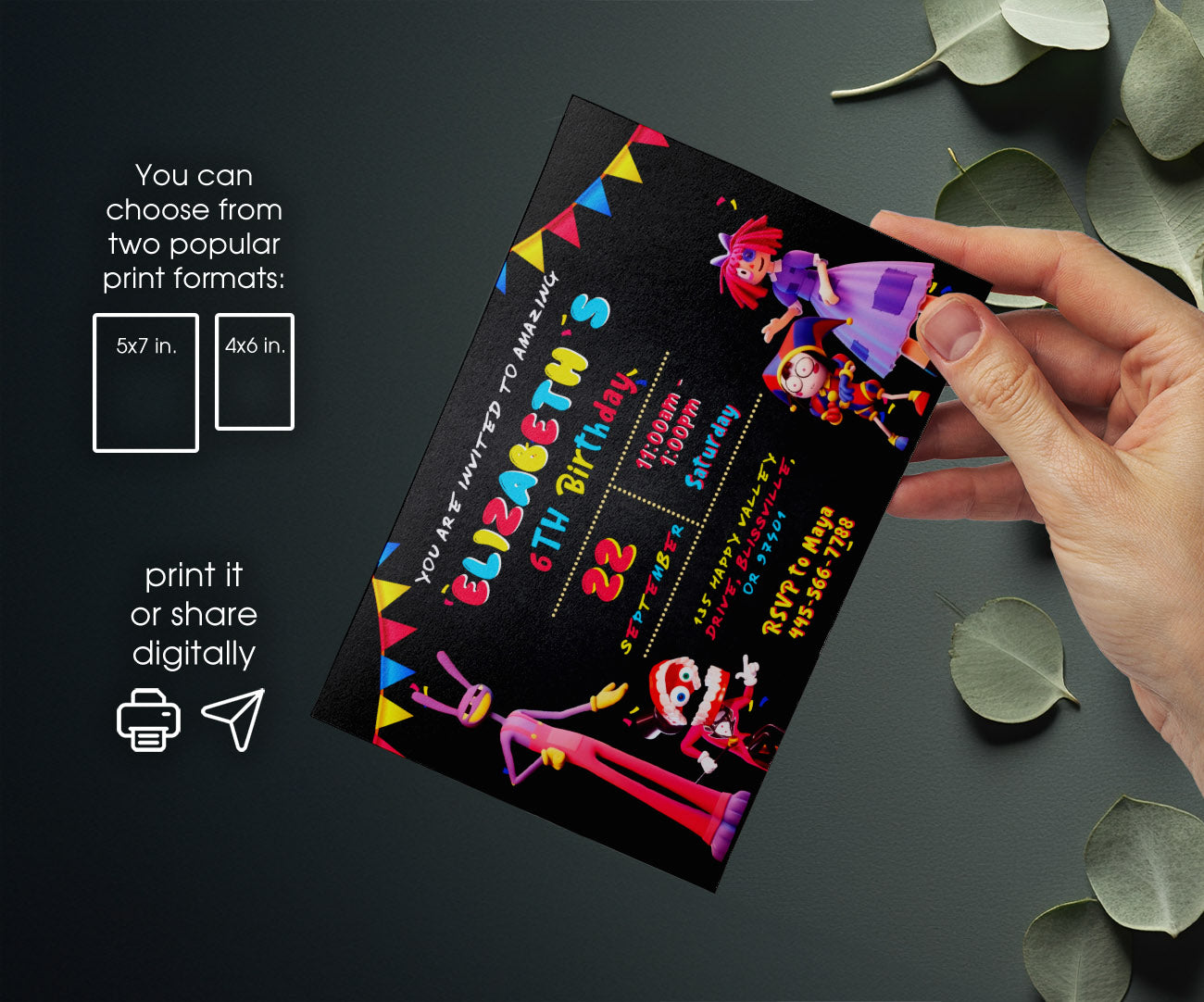 The Amazing Digital Circus customizable invitation template | Share or Print | NT997