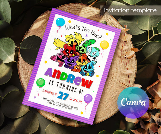 Smiling Critters customizable invitation template | Share or Print | GG164