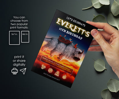 Avatar The Last Airbender customizable invitation template | Share or Print | SR187