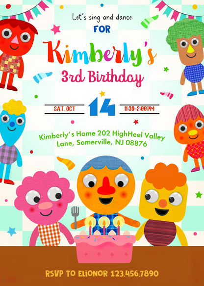 Super Simple Songs customizable invitation template | Share or Print | JQ051
