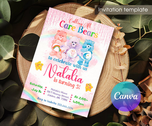 Care Bears customizable invitation template | Share or Print | MY261