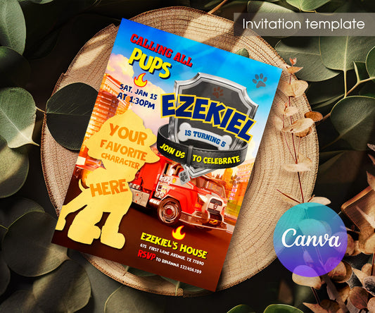 PAW Patrol customizable invitation template | Share or Print | UZ483