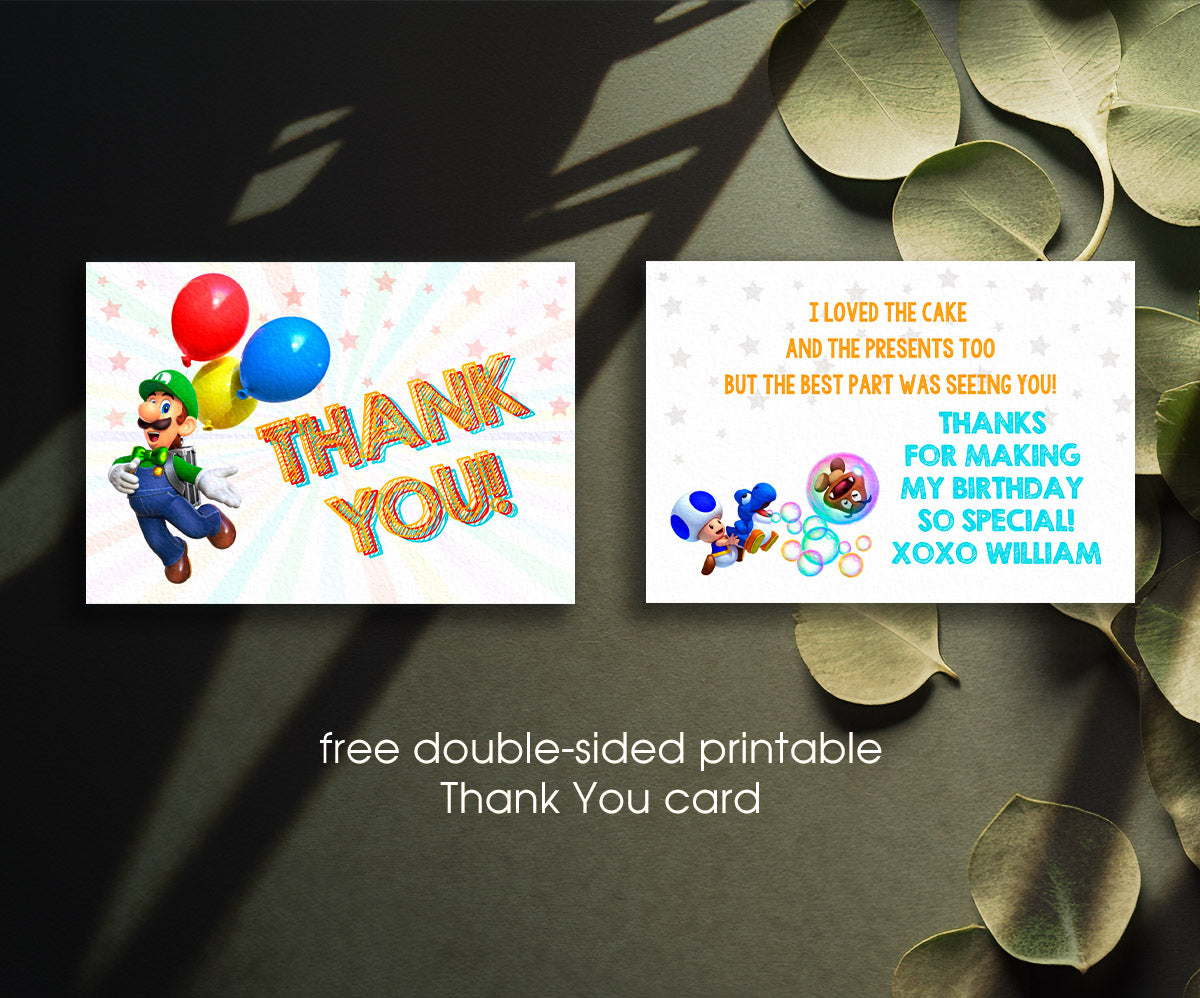 Super Mario Bros customizable invitation template | Share or Print | TR721