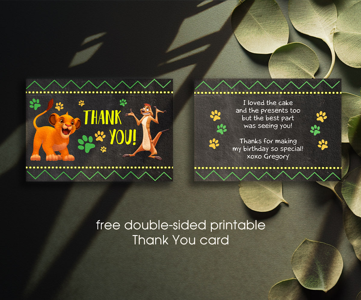 Lion King Simba customizable invitation template | Share or Print | MP650