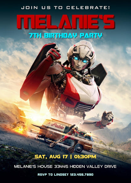Transformers Rescue Bots customizable invitation template | Share or Print | boy | MV767