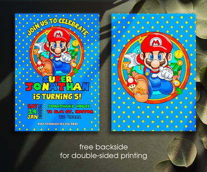 Super Mario Bros customizable invitation template | Share or Print | FZ847