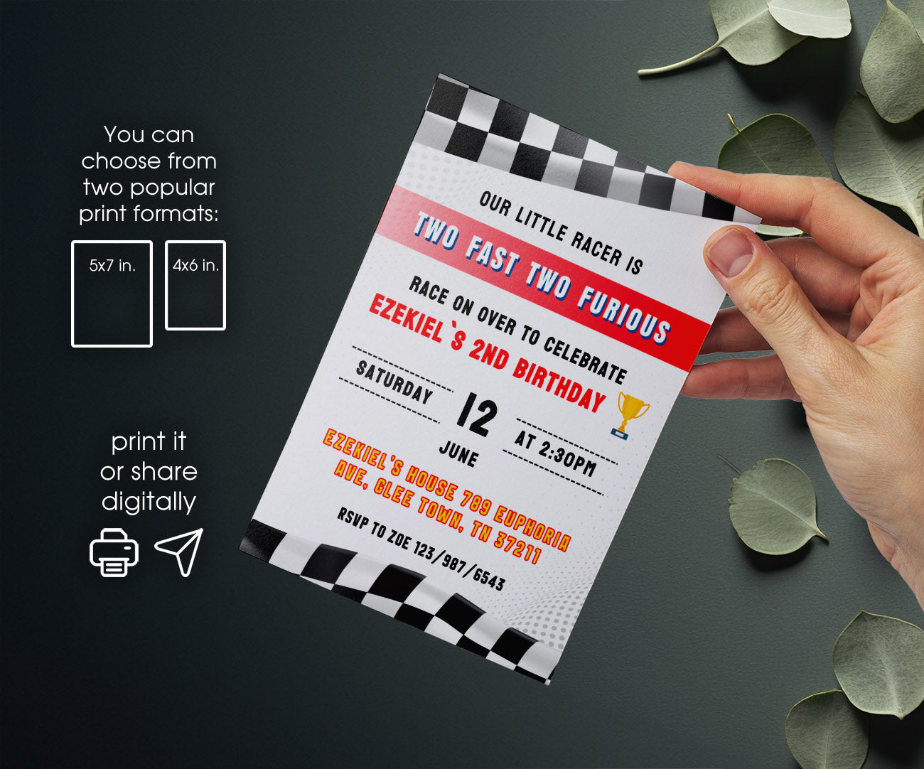 Nascar Ricky Bobby customizable invitation template | Share or Print | boy | AT285