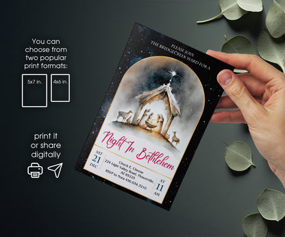 A Night In Bethlehem customizable invitation template | Share or Print | JF965