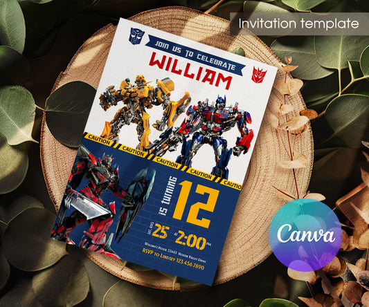 Transformers Rescue Bots customizable invitation template | Share or Print | boy | QY445