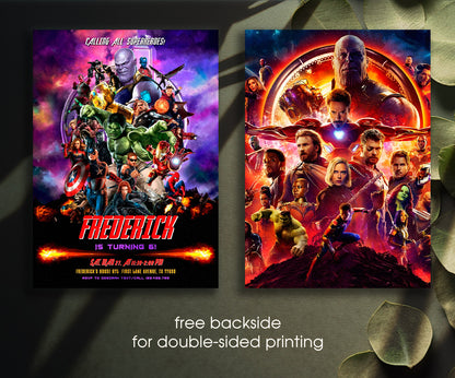 Avengers Marvel Superhero customizable invitation template | Share or Print | boy | QP010