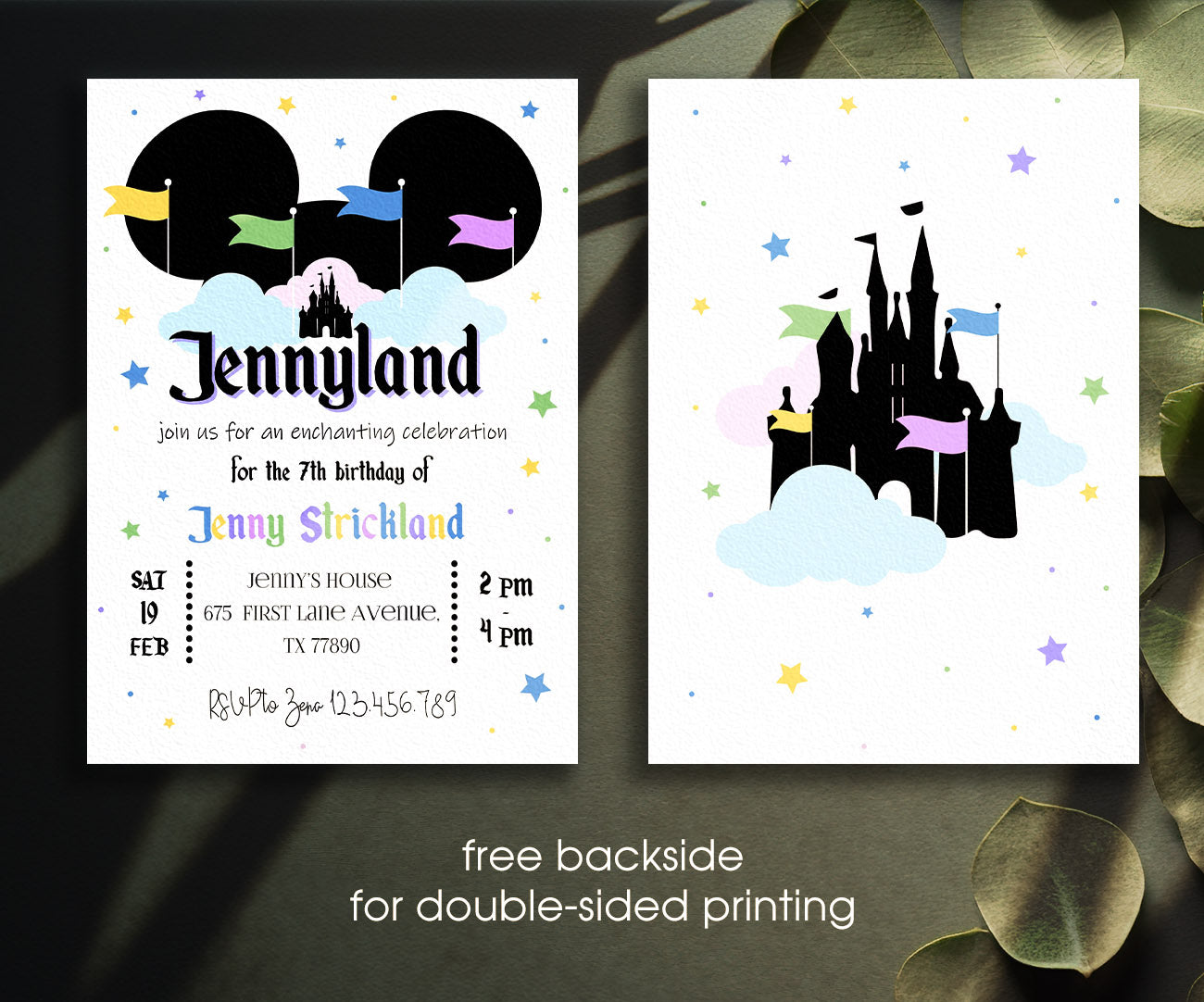 Disneyland customizable invitation template | Share or Print | girl | HD973