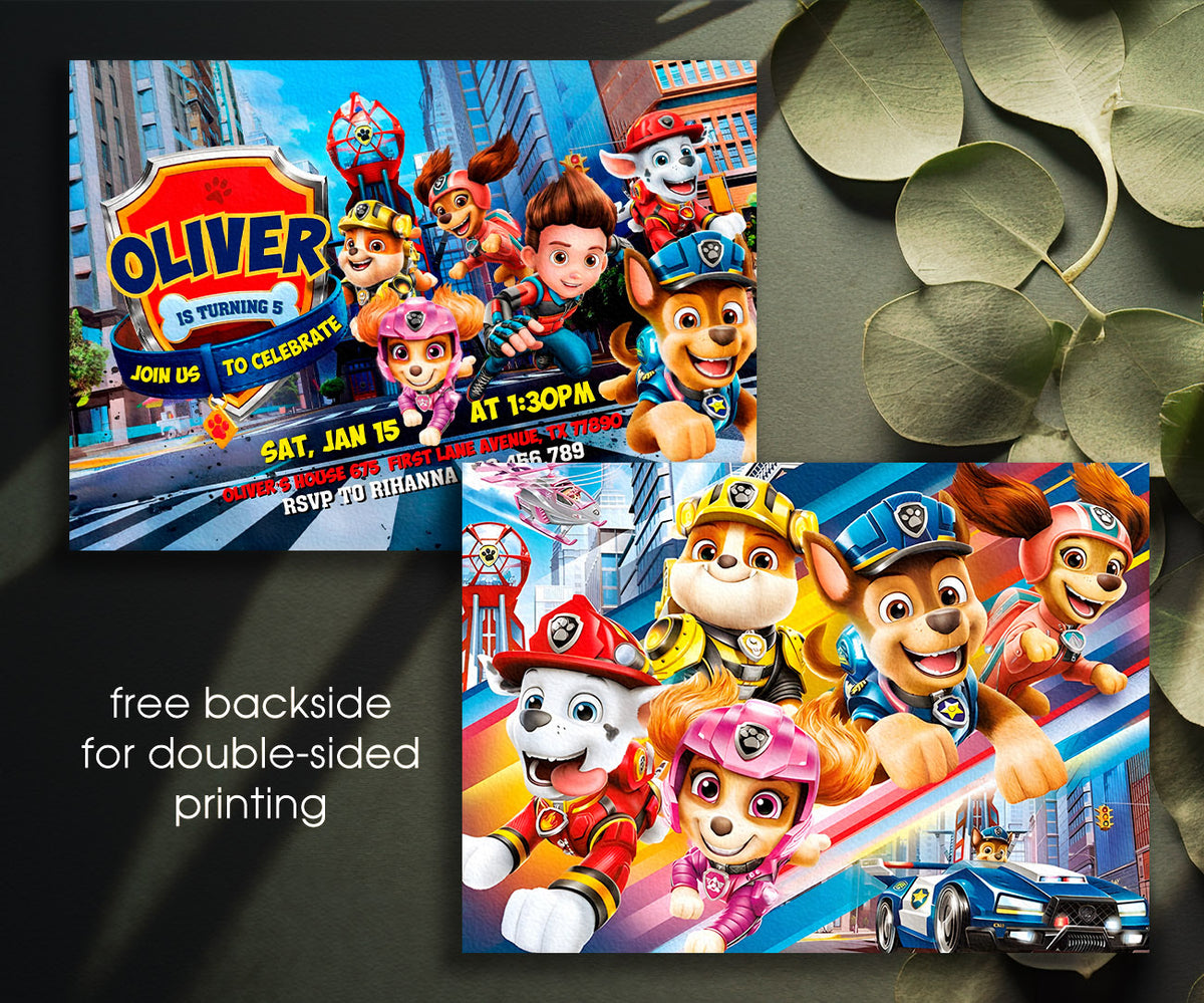 PAW Patrol customizable invitation template | Share or Print | FO236