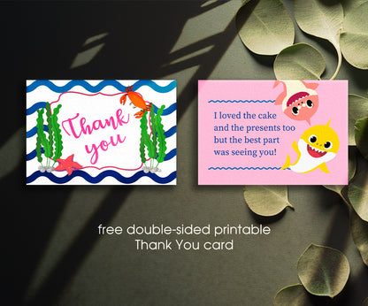Baby Shark customizable invitation template | Share or Print | ZK896