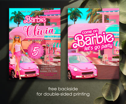 Barbie Pink customizable invitation template | Share or Print | girl | WR712