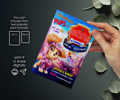 PAW Patrol customizable invitation template | Share or Print | GN765