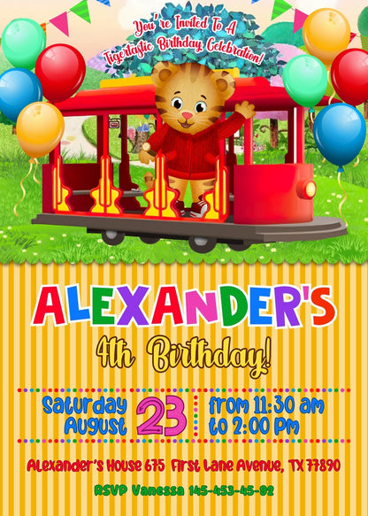 Daniel Tiger's Neighborhood customizable invitation template | Share or Print | QB098