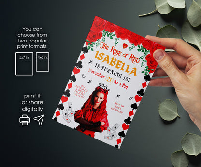 Descendants The Rise of Red Disney customizable invitation template | Share or Print | MV611
