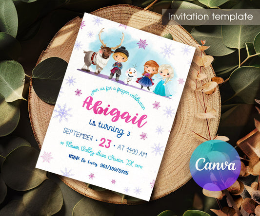 Frozen Elsa customizable invitation template | Share or Print | girl | CY994