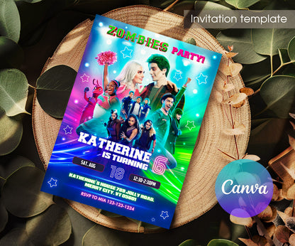 Zombies 3 Halloween customizable invitation template | Share or Print | ZE443