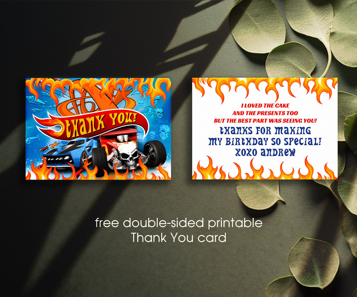 Hot Wheels Racing customizable invitation template | Share or Print | boy | VT382