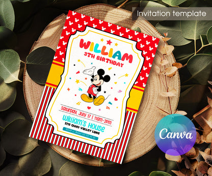 Mickey Mouse and Friends customizable invitation template | Share or Print | CI216