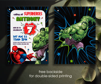 Avengers Marvel Superhero customizable invitation template | Share or Print | boy | AP331