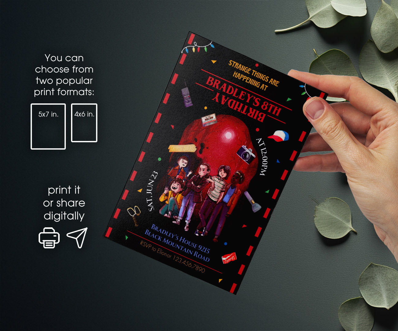 Stranger Things customizable invitation template | Share or Print | ZX093