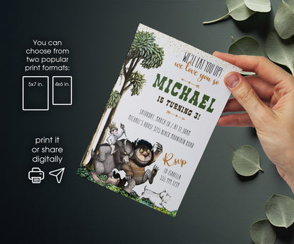 Where The Wild Things Are Maurice Sendak customizable invitation template | Share or Print | SB966