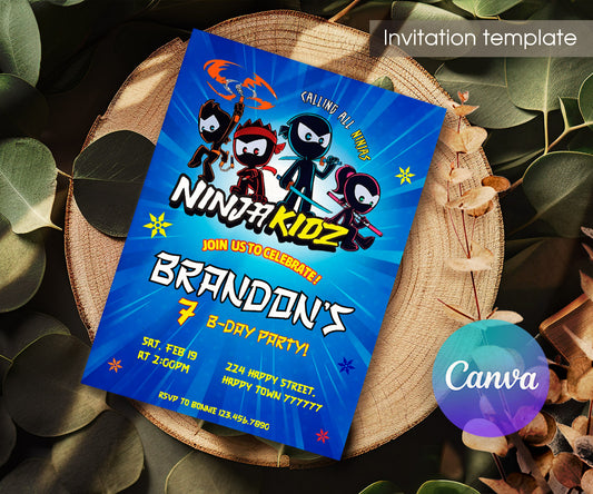 Ninja Kidz TV customizable invitation template | Share or Print | FI823