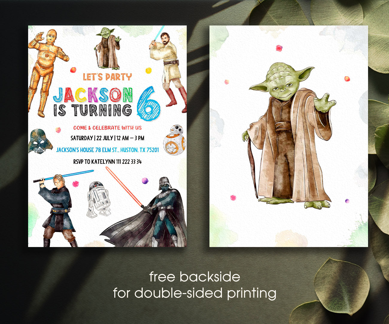 Star Wars Darth Vader customizable invitation template | Share or Print | boy | TG038