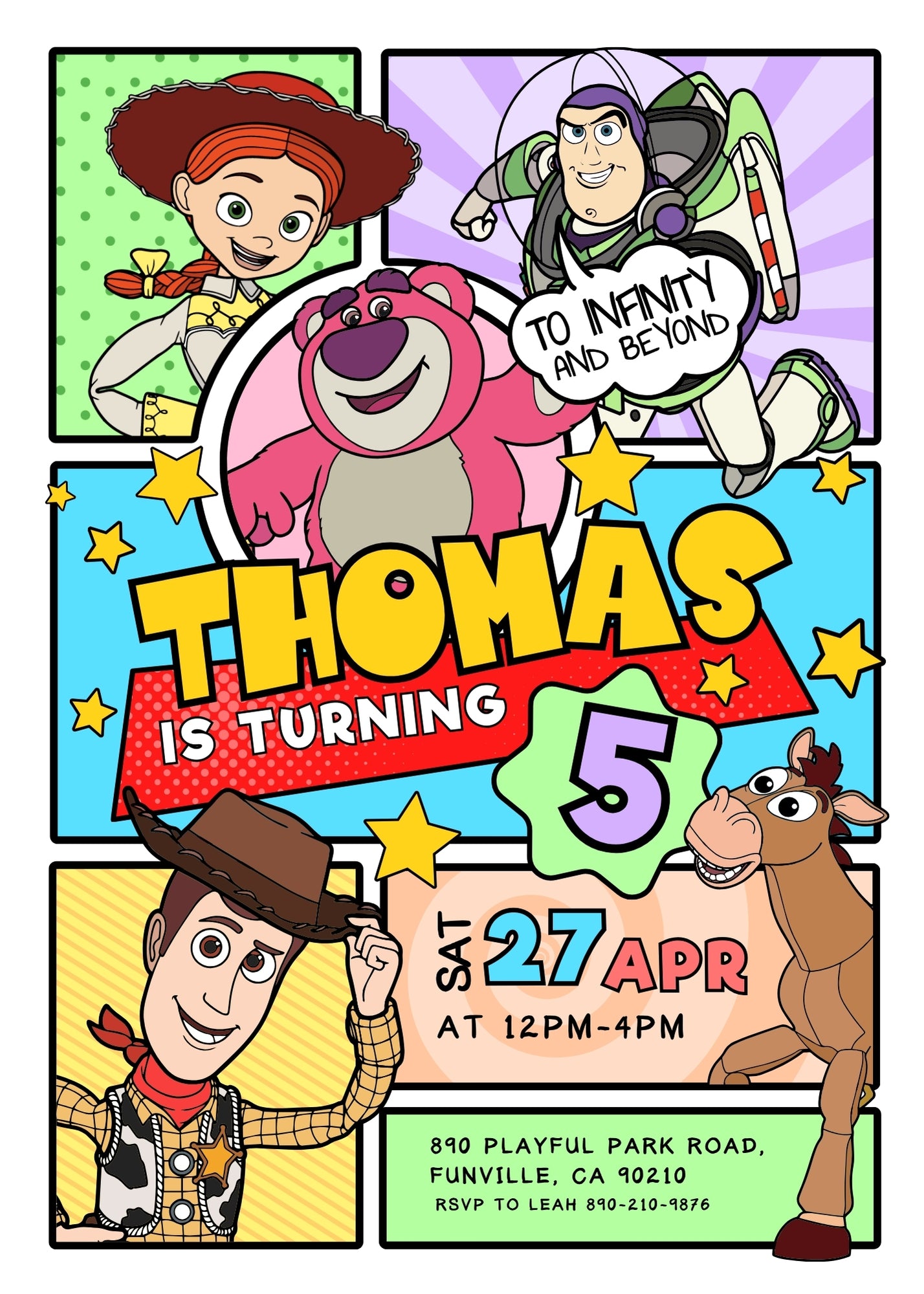Toy Story Woody customizable invitation template | Share or Print | UN831