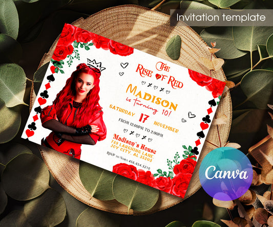 Descendants The Rise of Red Disney customizable invitation template | Share or Print | ZP875