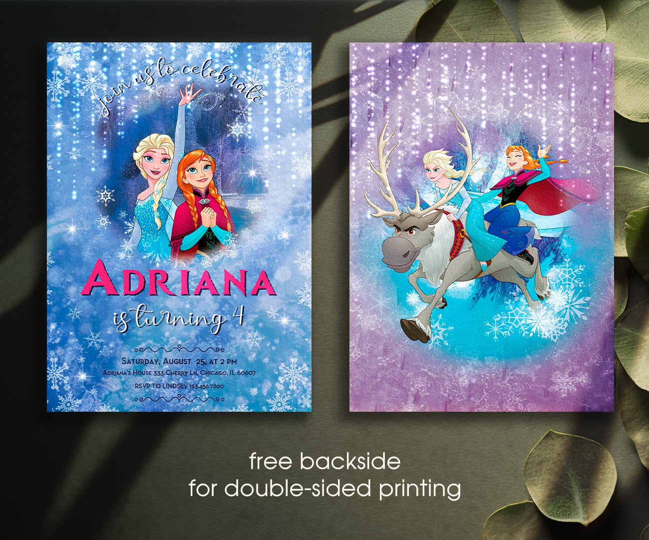 Frozen Elsa customizable invitation template | Share or Print | girl | AS064