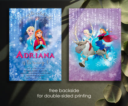 Frozen Elsa customizable invitation template | Share or Print | girl | AS064