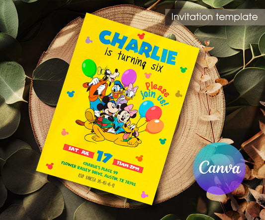 Clubhouse Mickey Mouse customizable invitation template | Share or Print | XN027