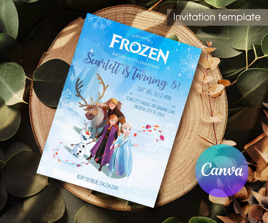 Frozen Elsa customizable invitation template | Share or Print | girl | TW282