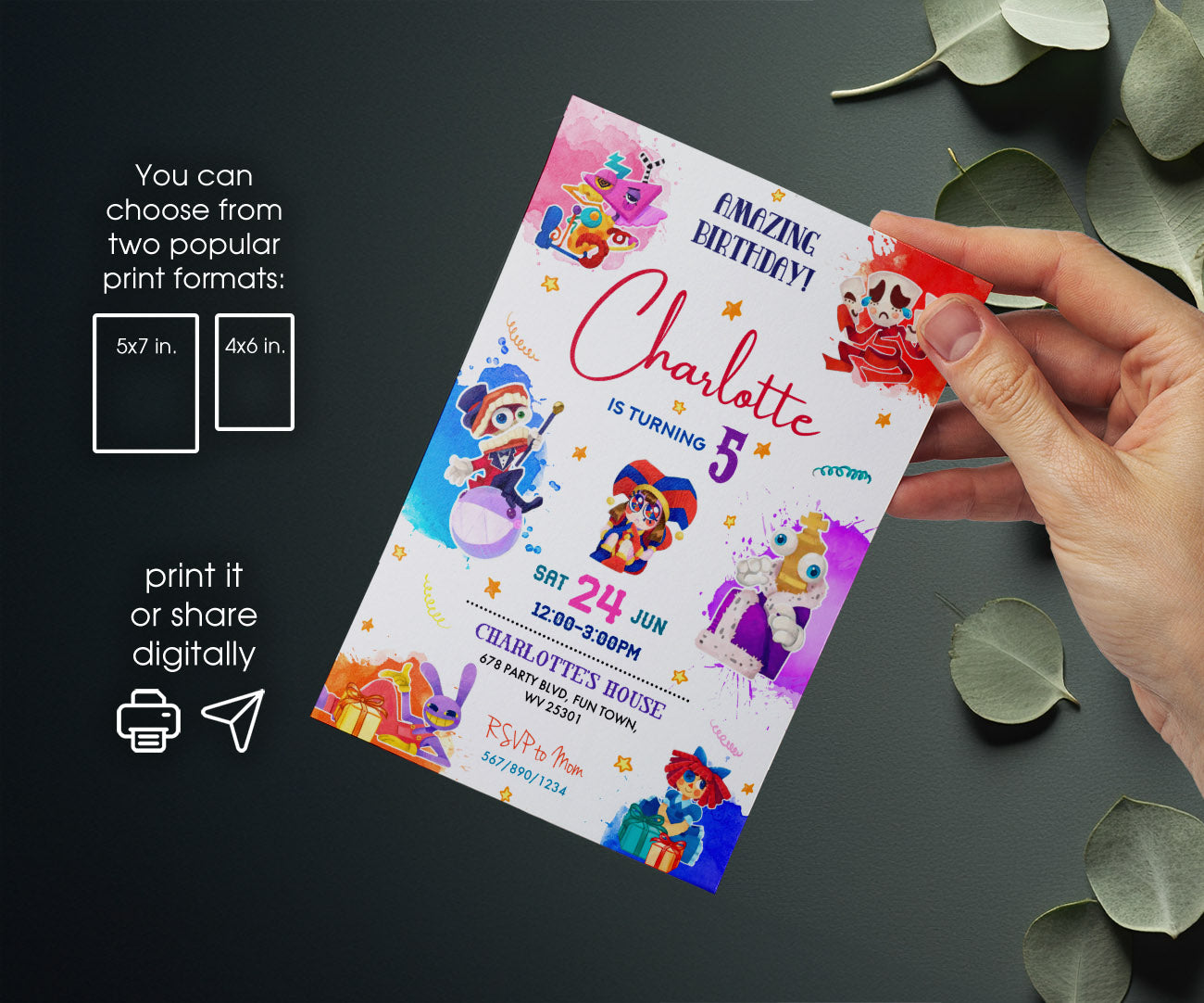The Amazing Digital Circus customizable invitation template | Share or Print | SM190