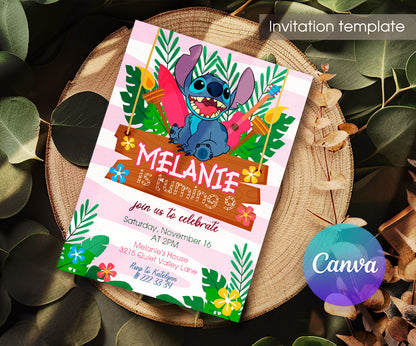 Lilo & Stitch Aloha customizable invitation template | Share or Print | RE535