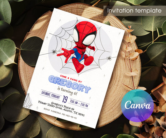 Spidey and His Amazing Friends customizable invitation template | Share or Print | boy | WM444