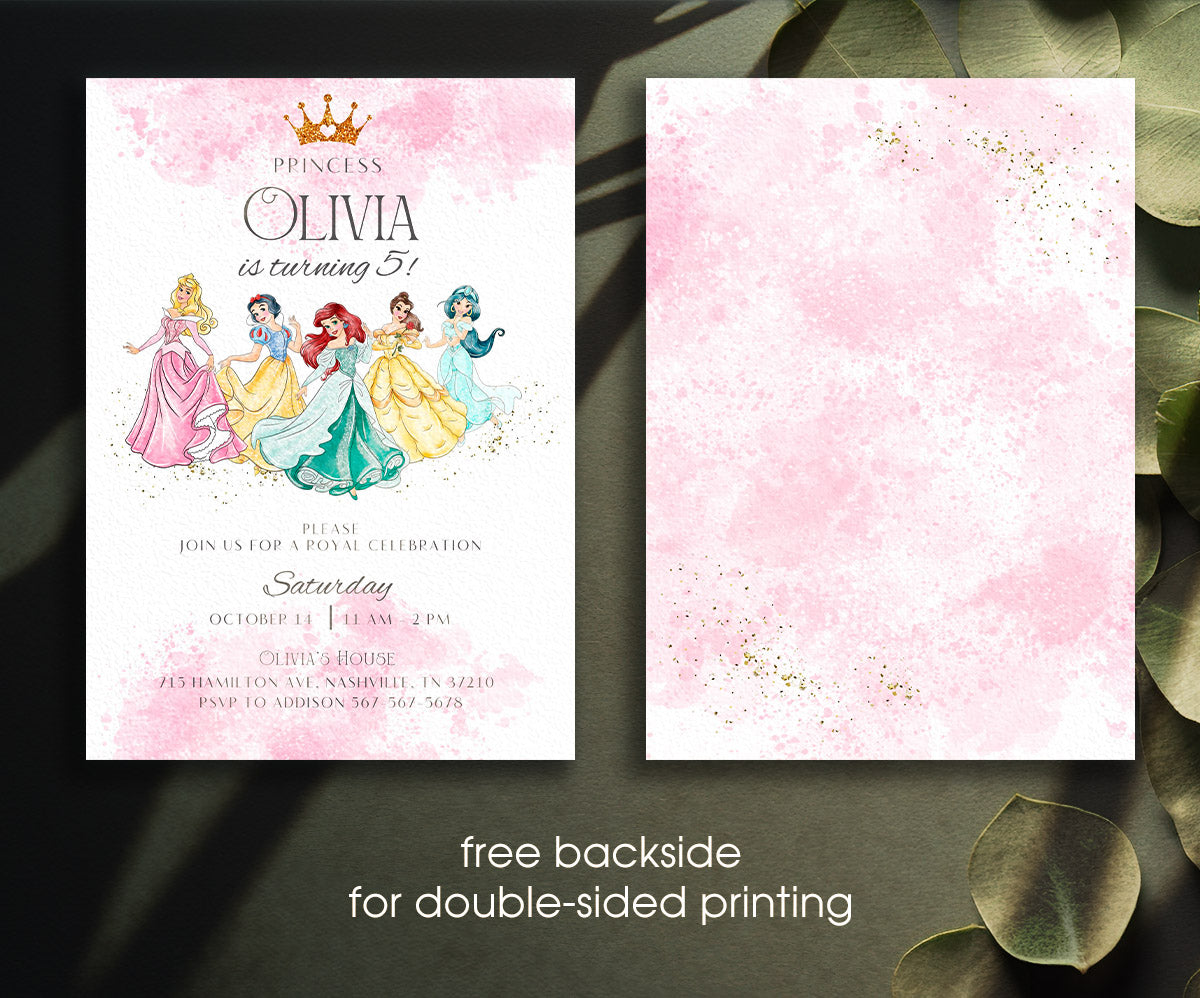 Disney Princess customizable invitation template | Share or Print | girl | LI877
