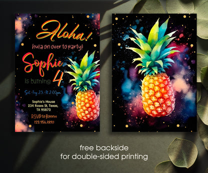 Aloha Luau Party customizable invitation template | Share or Print | girl | YL939