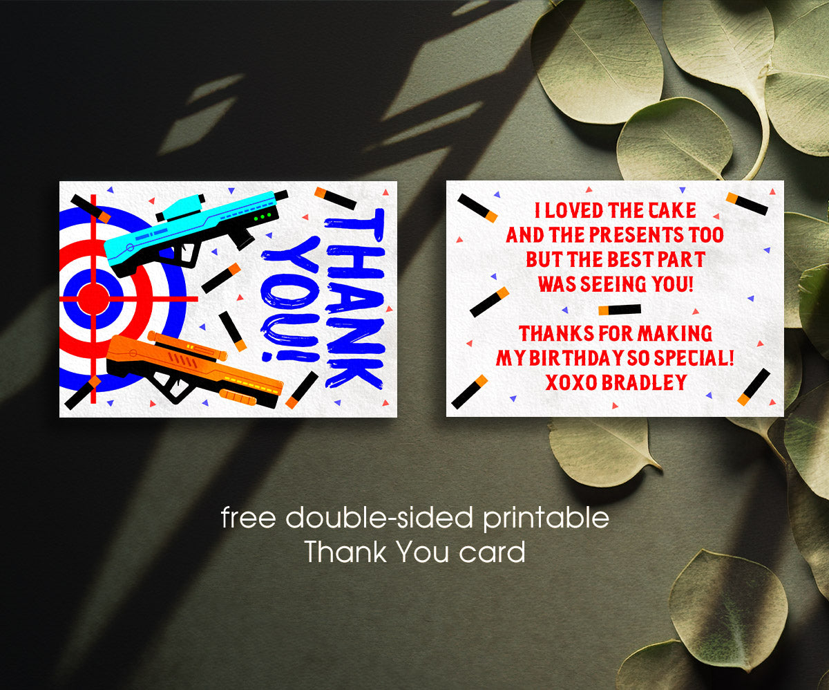 NERF Dart Wars customizable invitation template | Share or Print | boy | AE179