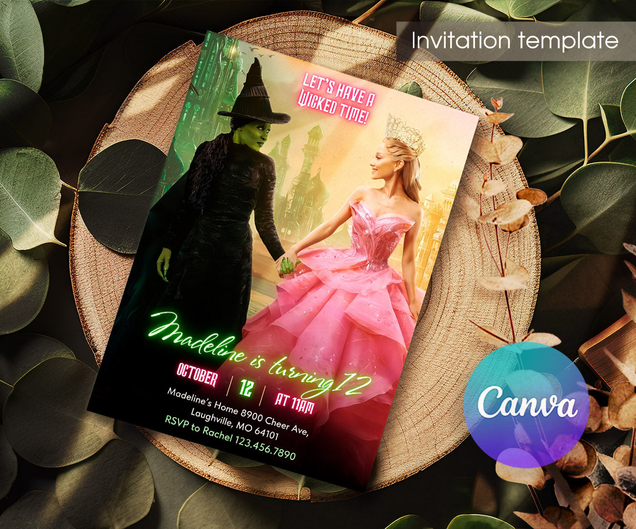 Wicked Musical Movie customizable invitation template | Share or Print | XO154