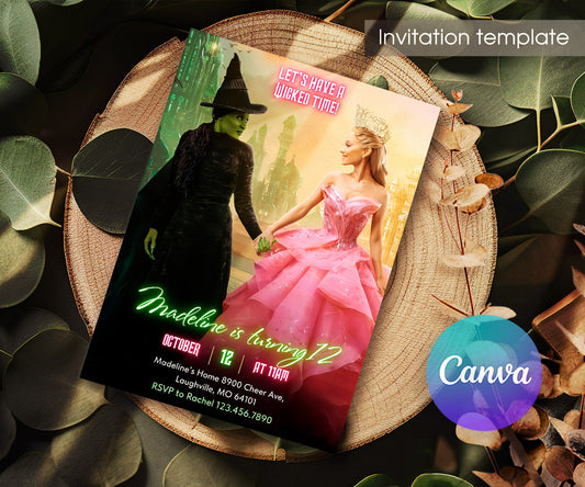 Wicked Musical Movie customizable invitation template | Share or Print | XO154